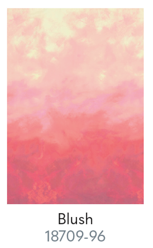Gradient of pink and red with 'Blush' labeled and code 18709-96 at the bottom.