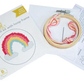 Rainbow kit contents Set of 3 cross stitch kits...create handmade mini cross stitch kit suitable for beginner available at 2 sew textiles