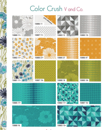 color crush by v and co Vanessa Christenson for Moda available at 2 sew textiles art quilt supplies fabric layout