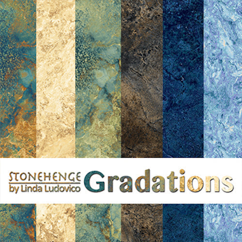 Brown Grey Blue marble - Stonehenge Gradations by Linda Ludovico for Northcott available at 2 Sew Textiles Art Quilt Supplies