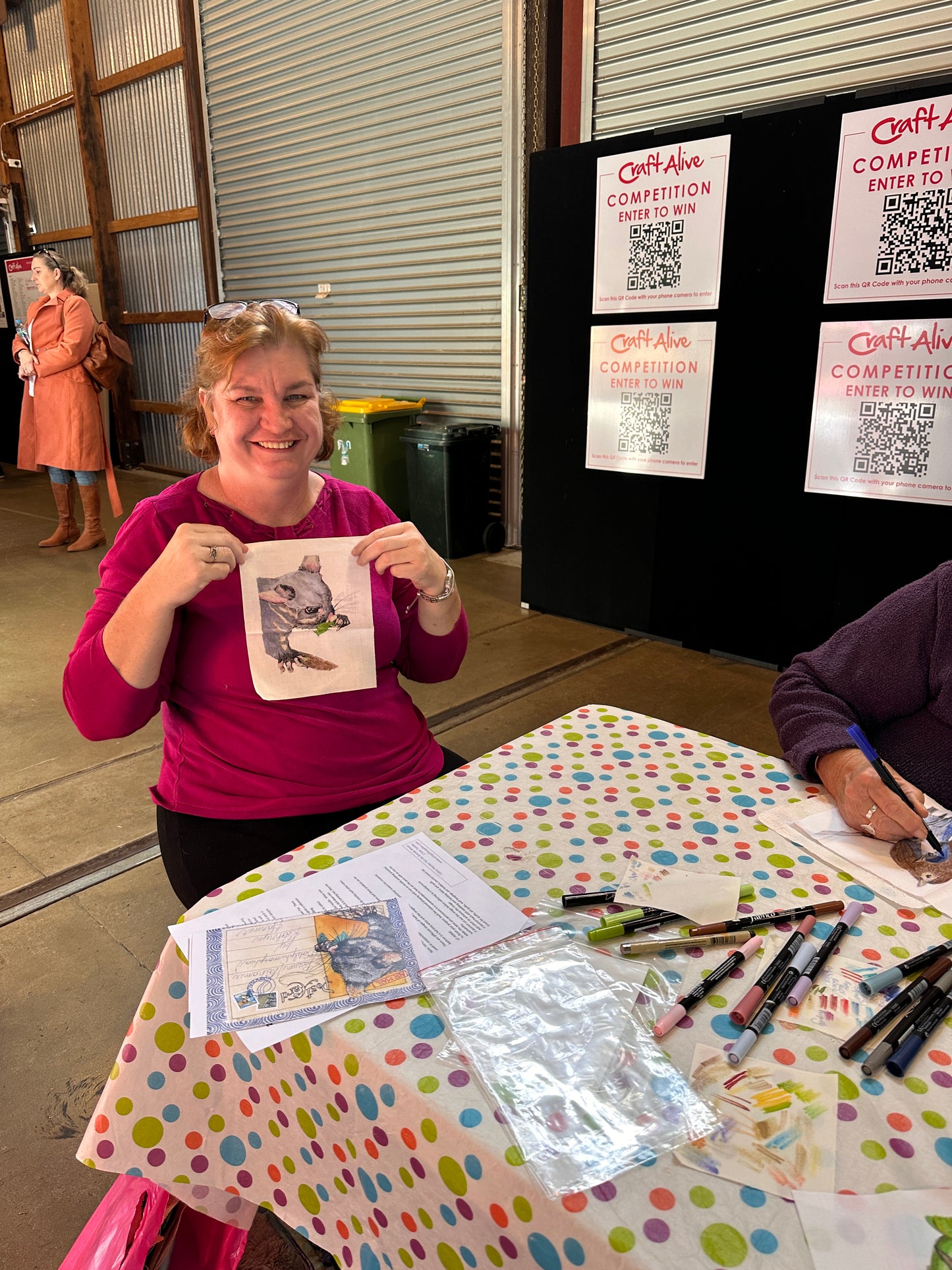 happy maker at Craft alive toowomba 2 sew texiles art quilt supplies Kathryn Harmer fox images