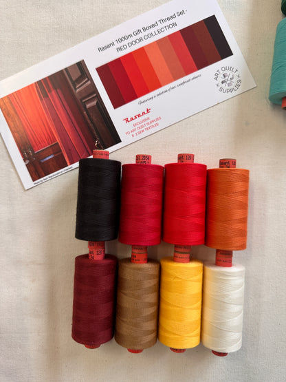 red door
SET OF 8 or 10 Rasant sewing threads curated from beautiful photos creating the perfect collection available at 2 sew textiles art qult supplies