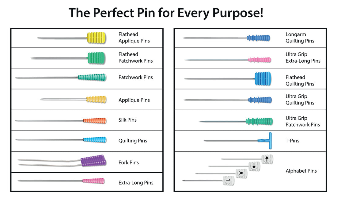 pin types quilting  Taylor seville magic pins at 2 Sew Textiles art quilt fabric supplies