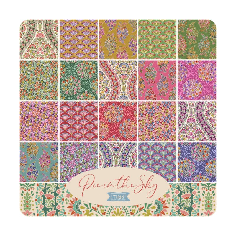 Tilda 5" charm pack collection - Pie in the sky tonne Finnanger at 2 Sew Textiles Art quilt Supplies