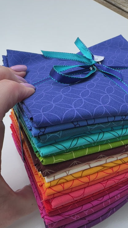 Rainbow Spice - FQ Stack by Sarah Thomas of Sariditty for Moda Fabrics - quilting motif - quilting fabric - great gift
