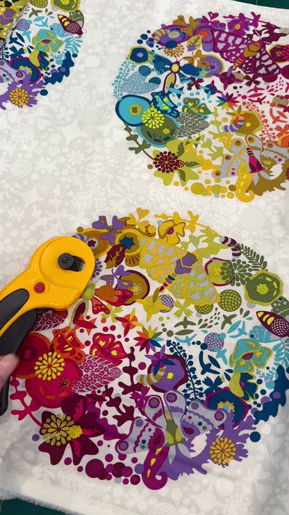 video Alison Glass - Colorwheel in Art theory Day Night - quilt fabric collection available at Brisbane Australia online fabric store art quilt supplies 2 sew textiles. colour fun fabrics, featuring moths and flowers and other lovely nuances. Great as border, binding and feature fabrics, but also wonderful as a cushions and round table mats.