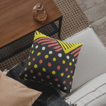 Emu Dreaming Cushion Cover: Australian Aboriginal Embroidered Art (12x14")