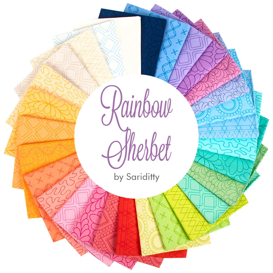 Rainbow sherbet delicious colours by Saraditty at 2 sew textiles art quilt supplies