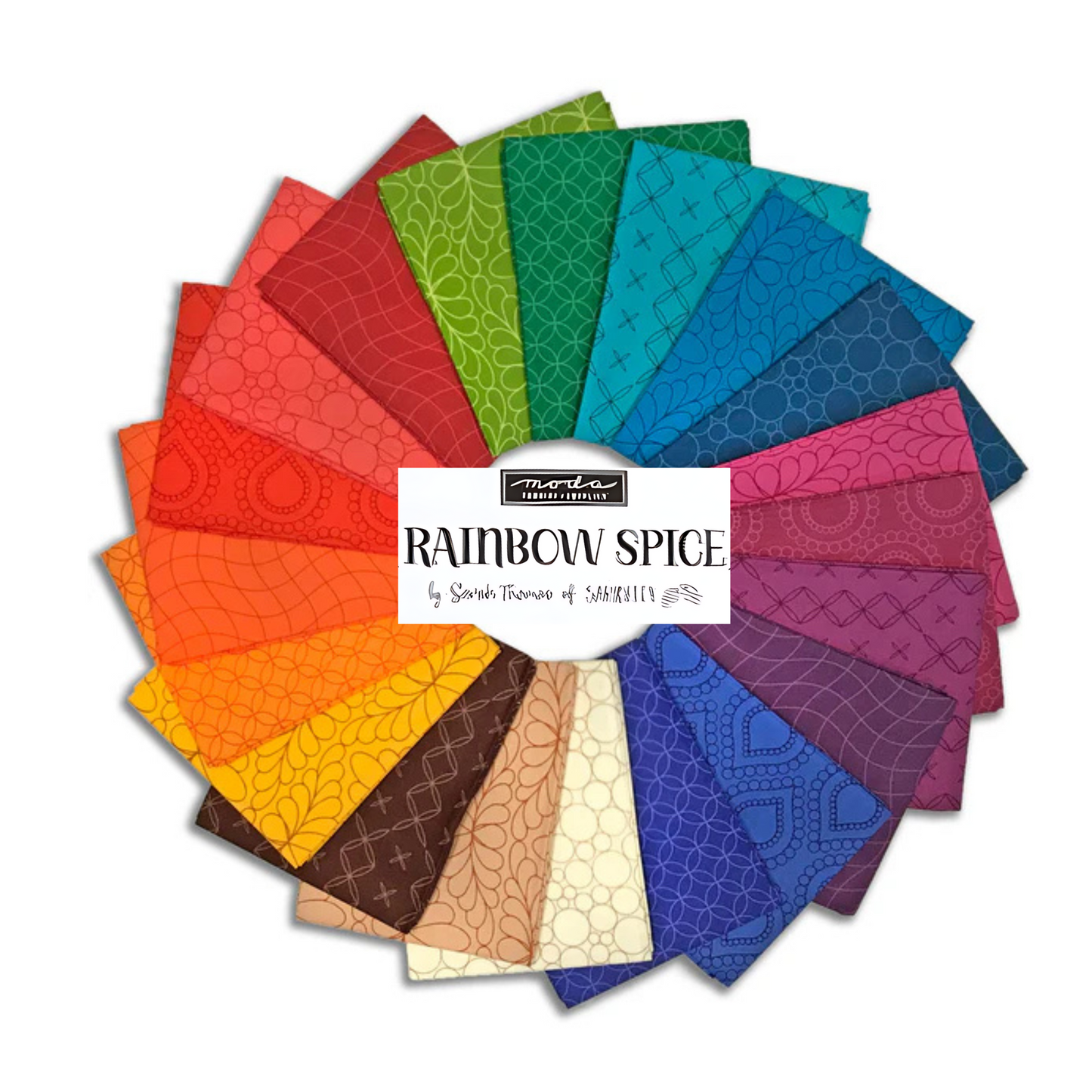 full collection - rainbow spice by Sarah Thomas - saraditty for Moda Fabrics - available at 2 Sew Textiles - art quilt supplies