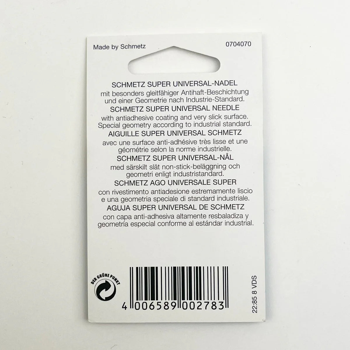 Schmetz Sewing Needles - Quilting - Microtex - Super Universal