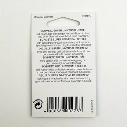 Schmetz Sewing Needles - Quilting - Microtex - Super Universal