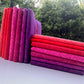 Spring plums reds pinks purples bundles Half metre bundles of delicious Rainbow Spice quilt fabrics by Sarah Thomas - Sariditty for moda.  Available at 2 sew textiles art quilt supplies