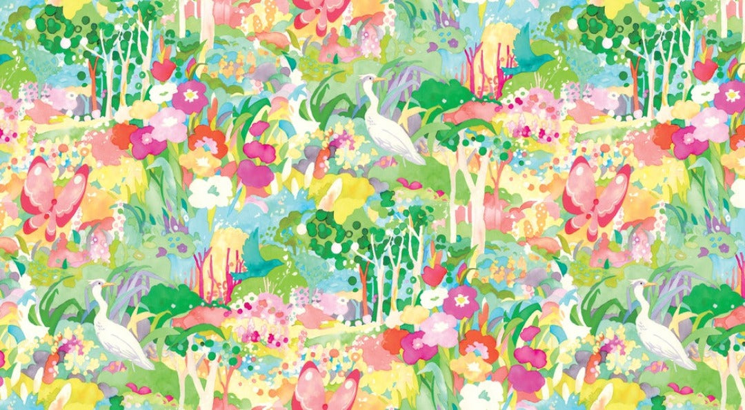 whimsy wonderland rainbow scenic fabric by MoMo for Moda at 2 Sew Textiles art quilt supplies