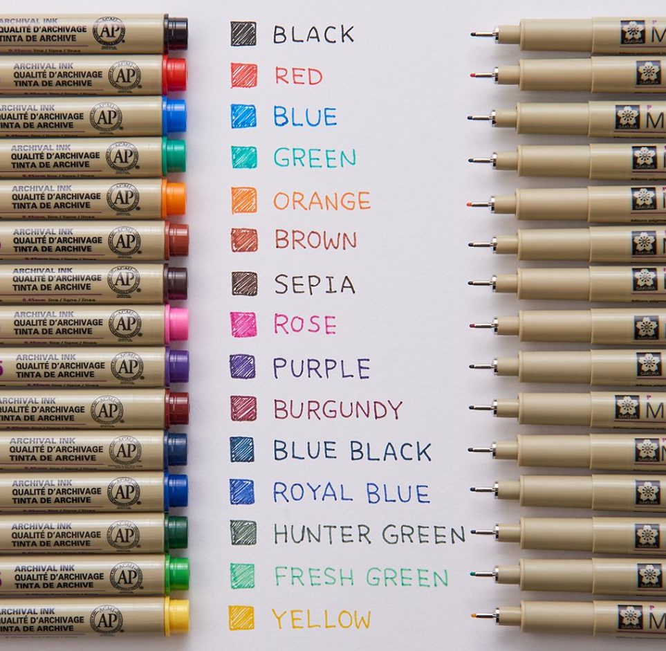 Bolígrafos de artista Pigma Micron de Sakura