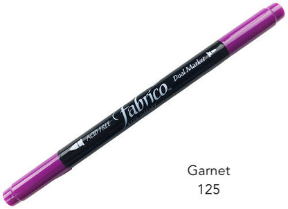 garnet  - fabrico fabric markers by Tsukineko in Japan. Permanent light fast great range of colours.  available at 2 SewTextiles - art quilt supplies. great for quilt labels and textile art