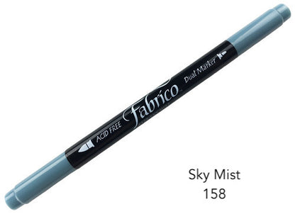 sky mist  - fabrico fabric markers by Tsukineko in Japan. Permanent light fast great range of colours.  available at 2 SewTextiles - art quilt supplies. great for quilt labels and textile art