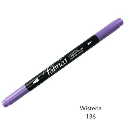 wisteria  - fabrico fabric markers by Tsukineko in Japan. Permanent light fast great range of colours.  available at 2 SewTextiles - art quilt supplies. great for quilt labels and textile art