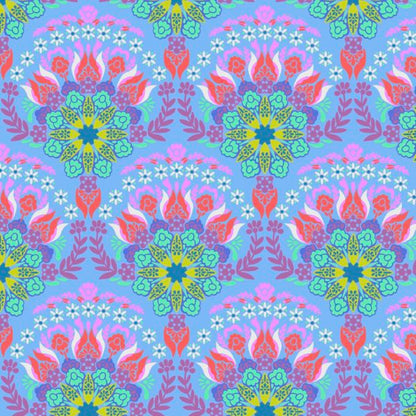 Anna Maria Fluent Morning blue flowers fussy cutting