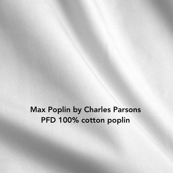 Max Poplin - white - 100% cotton - perfect for dying & fabric painting