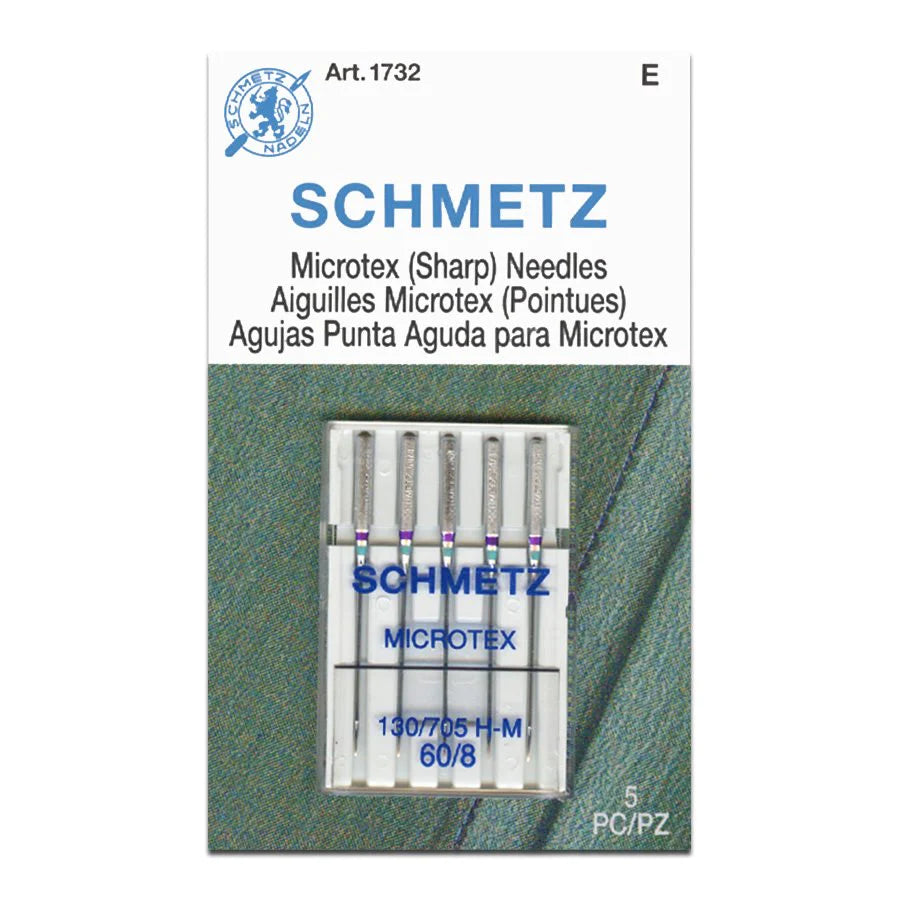 Packet of Schmetz microtex needles, green packet