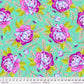 Tula Pink Kabloom teal with purble roses and bees Quilt Fabric with ruler