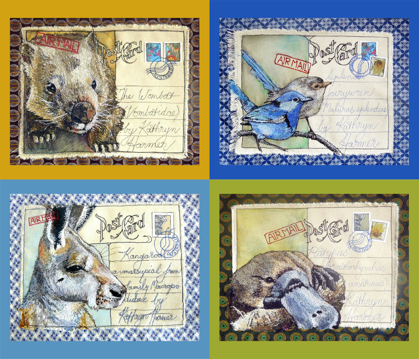 OZ Animals Fabric Art Panels