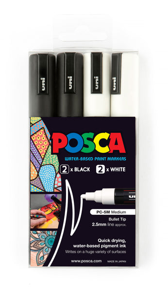 Posca PC-5M Water Based Permanent Marker Paint Pens. Medium Tip for Art &  Crafts. Multi Surface Use On Wood Metal Paper Canvas Cardboard Glass Fabric