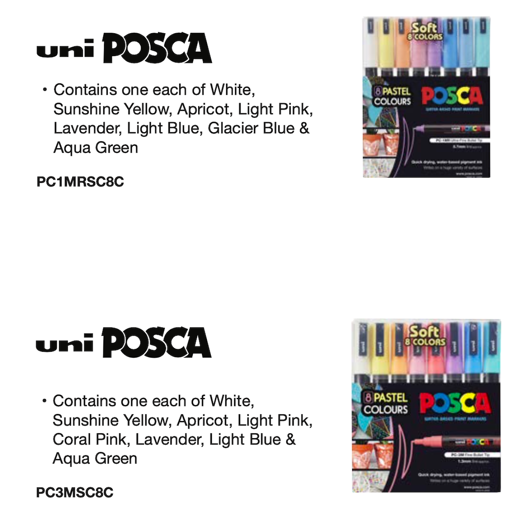 Posca PC-1MR Set- Pastel Colors