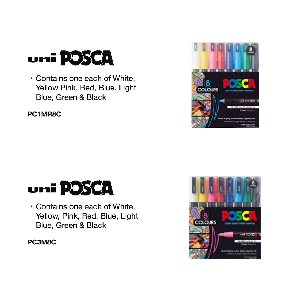 Posca Paint Pen - colour fun starter set - 8 pens – ART QUILT