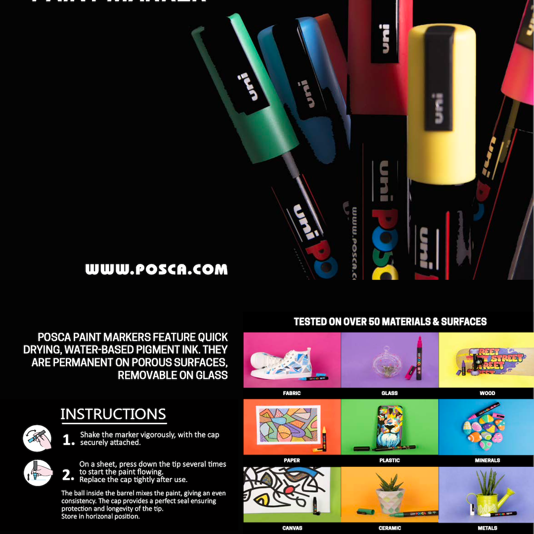 POSCA PENS. IDEAL FOR ALL TYPES OF ART. - Clarkes