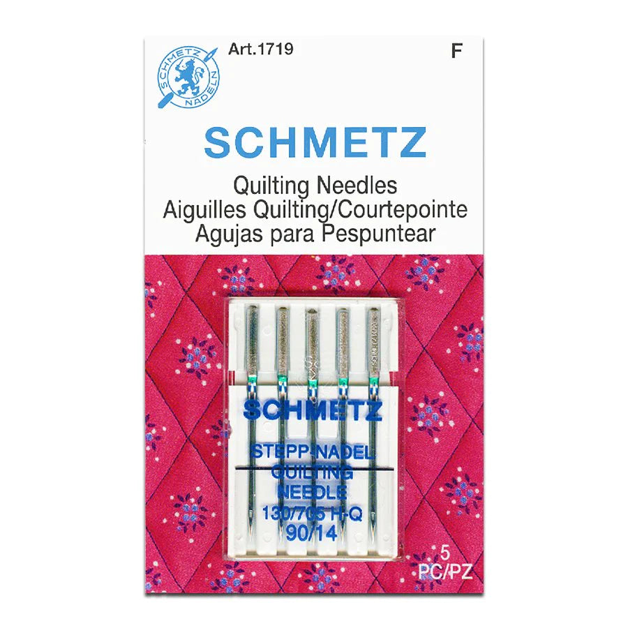 Packet of Schmetz Quilting needles, pink packet