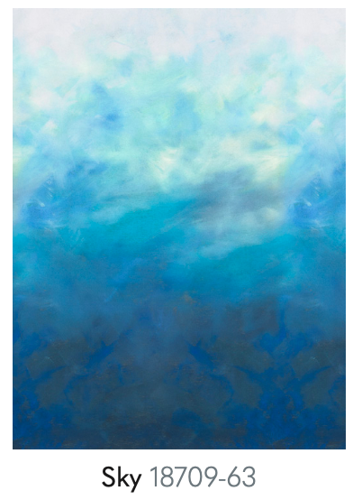 Sky ombre fabric blue skies from the sky collection by Jennifer Sampou