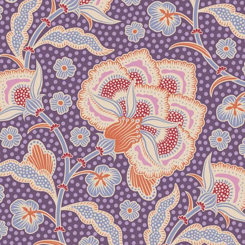 Tilda hometown collection quilt fabric available at 2 Sew Textiles art quilt supplies purple flower 