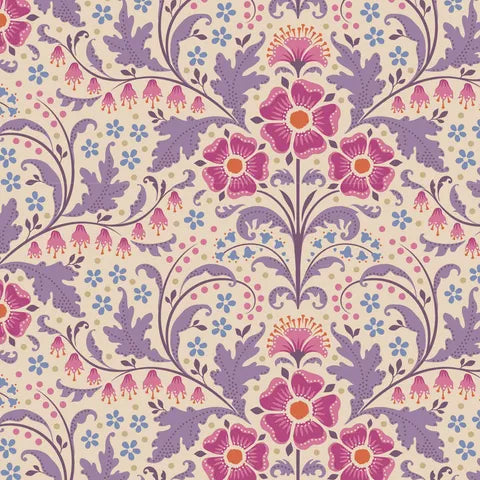 Mauve flower Tilda hometown collection quilt fabric available at 2 Sew Textiles art quilt supplies 