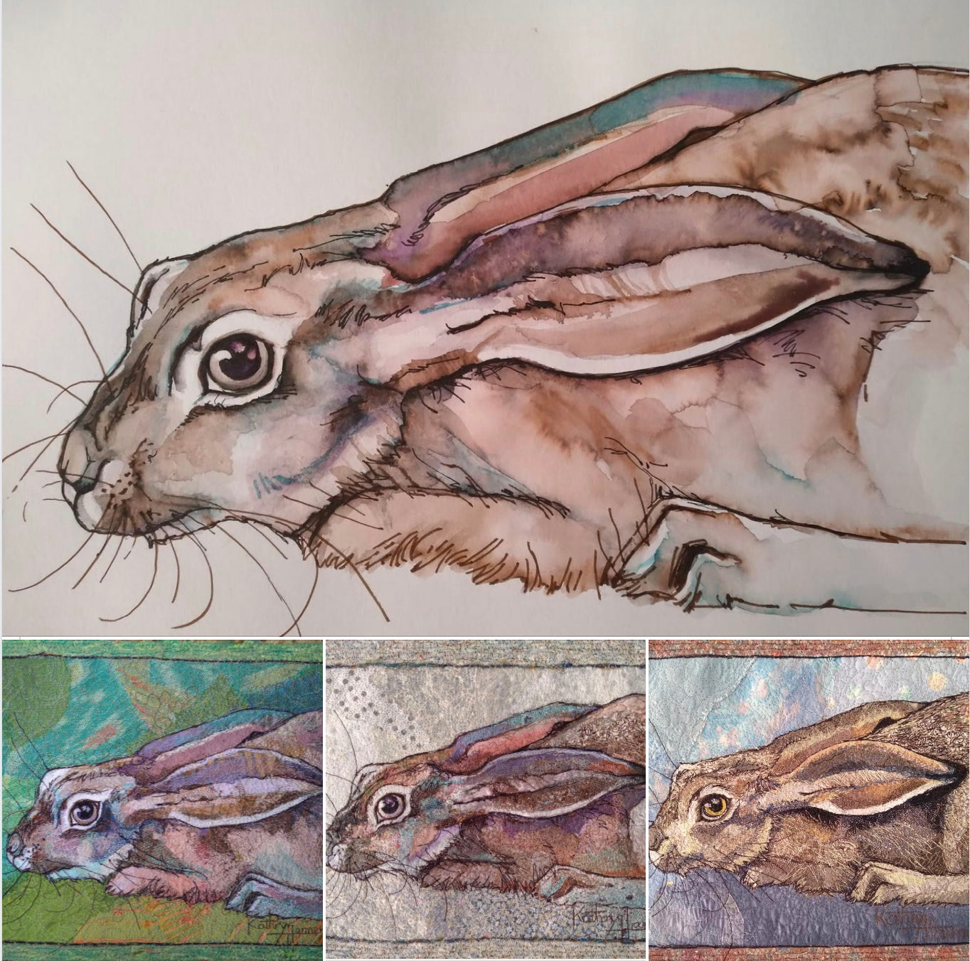 Workshop in a box - 2 Sew Textiles - Kathryn Harmer Fox Hare topic