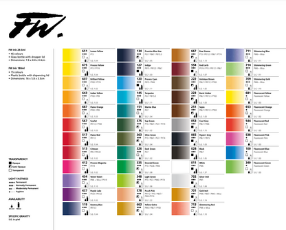 Acrylic Inks - Daler Rowney - FW Inks