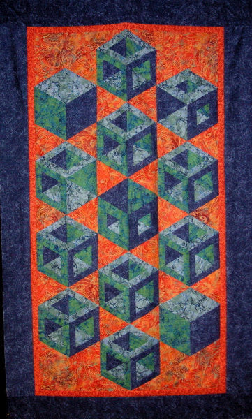 Geometric 3D Boxes - Quilt Pattern