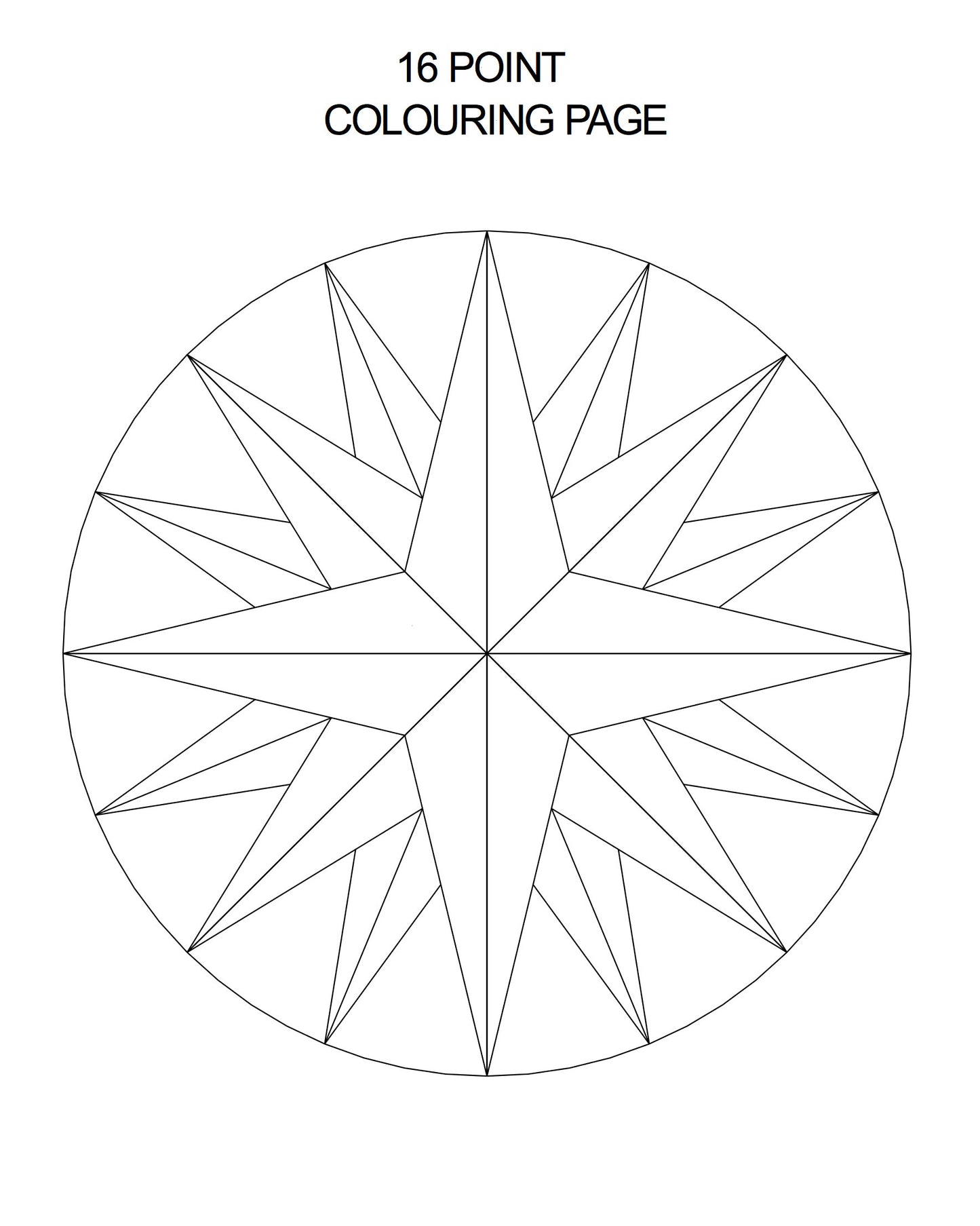 Mariners Compass - Multi version pattern - 3 sizes - 3 outer ring options