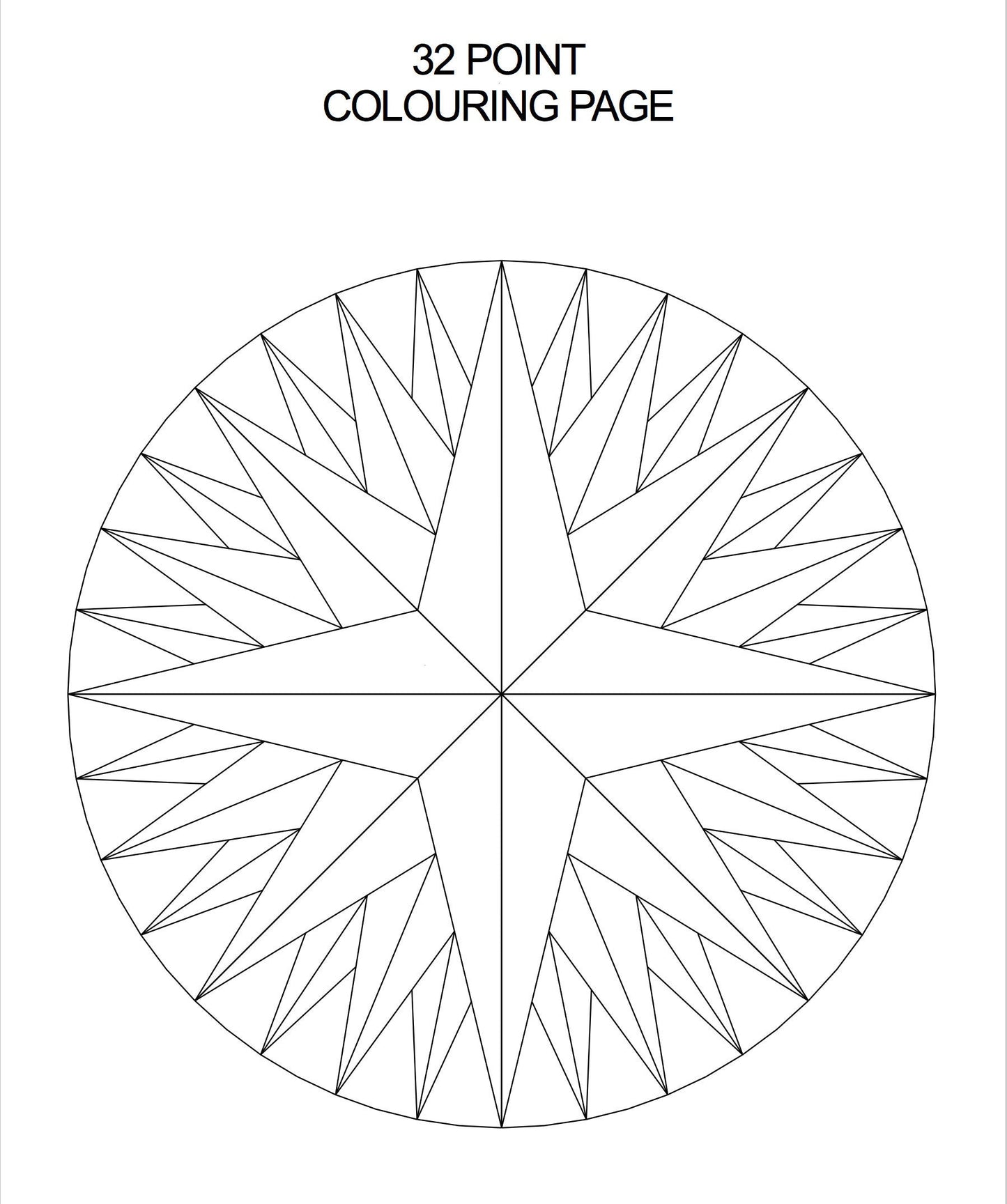 Mariners Compass - Multi version pattern - 3 sizes - 3 outer ring options