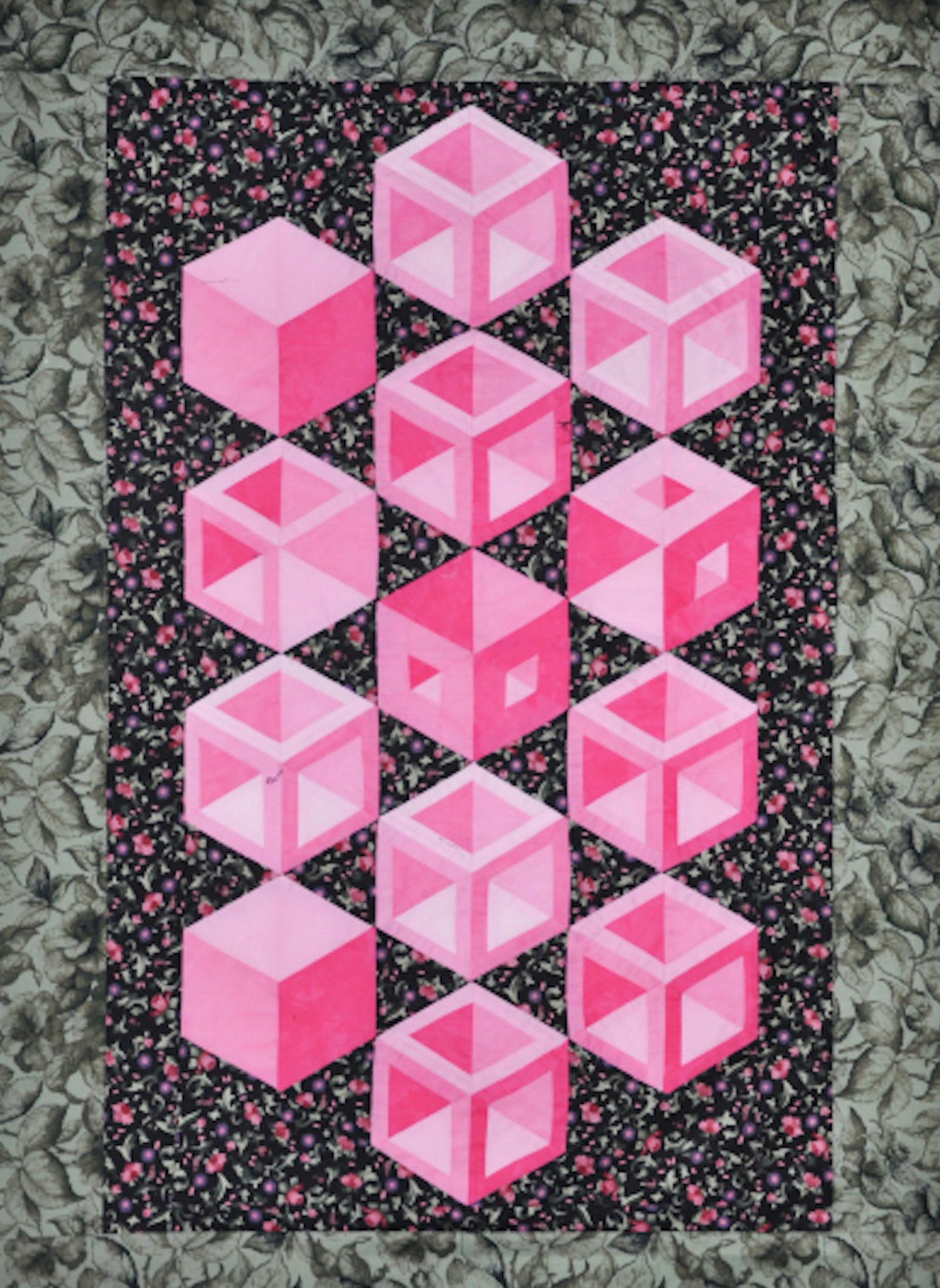 Geometric 3D Boxes - Quilt Pattern