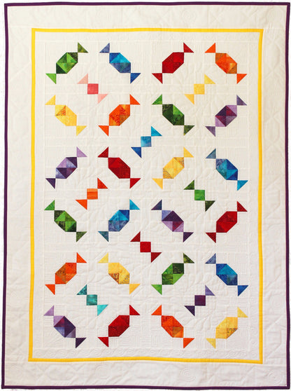 Lolly Scramble - Quilt Pattern - Idéal pour le lit d’enfant ou de bébé.